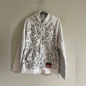 Nike Kids White Zip-Up Hoodie